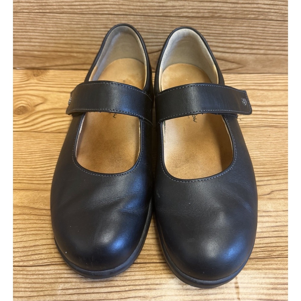 Finn Mellow Comfort Women's Mary Jane Shoes Size US 5 Black Nubuck Leather - Picture 4 of 7